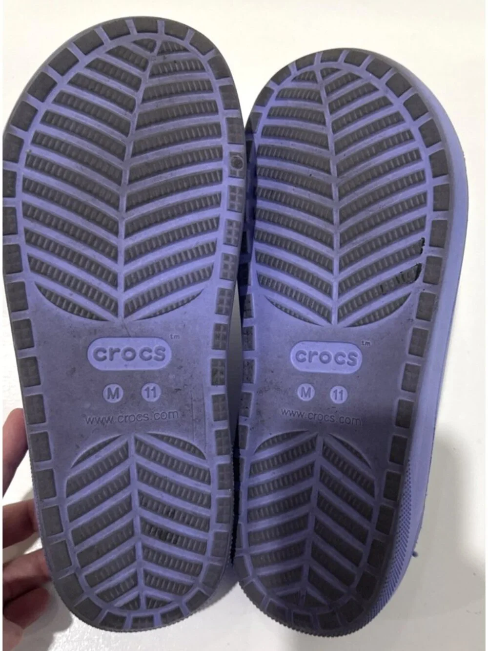 Crocs Purple Violet Blue Fuzzy Lined Slip On 2 Strap Sandal Slide Unisex Mens 11